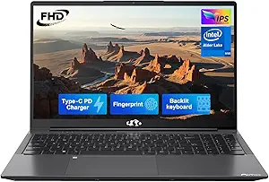 NIMO 15.6" IPS FHD Laptop, Intel Pentium Quad Core N100 4GB RAM 128GB SSD (Beat i3-1115G4, Up to 3.4GHz) Computer with Backlit Keyboard Fingerprint WiFi 6 BT5.2, for Student and Home