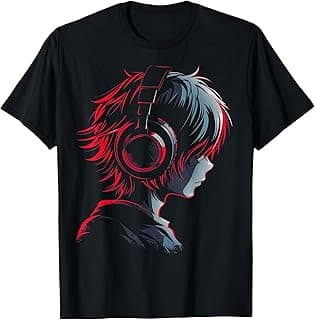 Anime Manga Graphic Headphone Artwork Anime T-Shirt