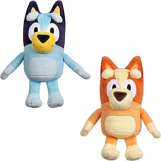 Bingo & Bluey Plush Toys Bundle – Exclusive 2-Pack Soft Bluey Toys, Deluxe Fabric, Embroidered Detail, Plush Characters for Show Time or Story Time