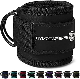 Gymreapers Ankle Straps For Cable Machine Kickbacks, Glute Workouts, Lower Body Exercises - Adjustable Leg Straps with Neoprene Padding