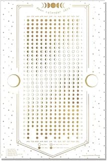 Moon Calendar 2026 - White 12x18 inch Vertical - Lunar Phases & Eclipses Celestial Wall Poster Chart - Astronomy and Minimalist Decor - for Study, Rituals or Gifting