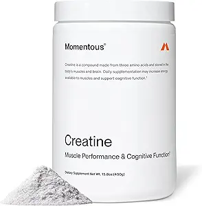 Momentous Creatine Monohydrate Powder - Creatine Powder - Supports Strength, Lean Muscle, & Recovery for Men & Women - NSF Certified for Sport - 5 g per Serving - 90 Servings