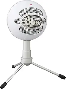 Logitech for Creators Blue Snowball iCE Plug 'n Play USB Microphone for Streaming, Podcasting, Gaming on PC and Mac, with Cardioid Condenser Capsule, Adjustable Desktop Stand and USB Cable - White