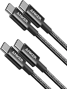 Anker USB C to USB C Cable, Type-C 60W Fast Charging Cable (3.3 FT, 2Pack) for iPhone 17 Series, iPad mini 6 and More (Black)