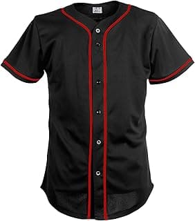 Pullonsy Black Custom Baseball Jersey for Men Full Button