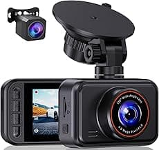 Dash Cam Front and Rear, 2.5K Dual Dash Camera for Cars, 2560P Mini Car Camera, 2 inch IPS Screen, WDR Night Vision, 24 Hours Parking Monitor, G-Sensor, Support 256 GB Max