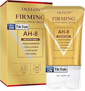 [2026 Upgrade] AH8 Firming Neck Cream with Roller - Tightening & Lifting Cream for Sagging Skin, 8-HA Clockwise Neck Cream for Face & Body Skin Tightening Cream with Massage Roller