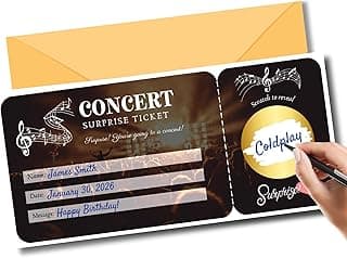 Concert Ticket Surprise, Concert Scratch and Reveal | Custom Scratch Off Cards, Scratch Off Stickers | Personalized Concert Card, Music Festival Scratch Card | Custom Gifts for Birthday Christmas (Concert)