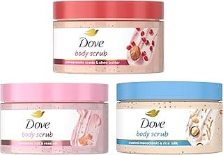 Dove Mixed Body Scub Trial Pack 3 Pack for Women for Visibly Silky-Smooth, Nourished Skin 3.5 oz
