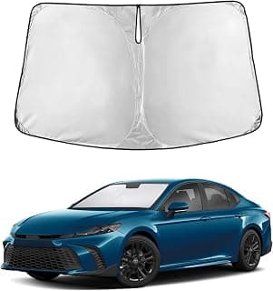 EcoNour Windshield Sunshade Compatible for Toyota Camry 2025 2026, Hybrid, LE, SE, SE Nightshade, XLE, XSE, TRD, Sun Visor for Front Windshield Sun Shade Cover, UV Heat Protector, Car Accessories
