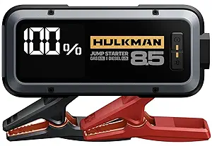 Hulkman Alpha85,Space Gray,2000A 74Wh Smart Jump Starter,12V Portable Car Battery Booster with 3.3" Display,USB-C Power Pack,5-Mode Flashlight,Jumper Cables for up to 8.5L Gas/6.0L Diesel