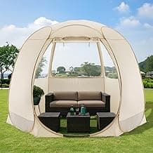 Pop Up Screen House Gazebo with Mosquito Netting, Instant UV Resistant Sun Shelter for Patio & Backyard, Portable Canopy Tent for 2-10 Person