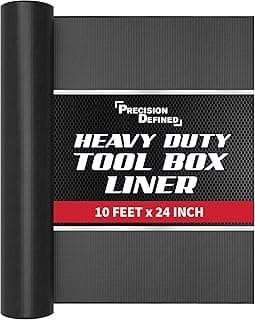 Precision Defined Professional Grade Tool Box Liner, 10 ft x 24", Black | Tool Box Drawer Liner, Shelf Liner Non Slip Mat, Thick Cabinet Shelf Liner, Toolbox Drawer Liner