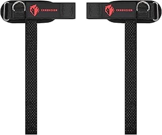 Ekkovision Weight Lifting Straps With Cuffed D Ring, Wrist Support for Men, Heavy Duty Thick Comfortable Lifting Straps, Secure Fit, Enhanced Grip, Straps for Weightlifting & Gym Training, Black