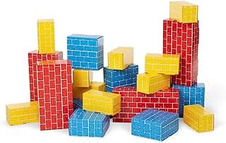Melissa & Doug Jumbo Cardboard Blocks Building Set (40 pc) - Lightweight Building Toys and Montessori Toys for Toddlers and Preschool Learning Activities