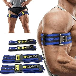 Occlusion Training Bands - 4 Pack Booty Bands Blood Flow Restriction Bands for Arm Muscle Legs & Hip Building Without Heavy Weight Lifting, Fast Muscle Growth - Blue