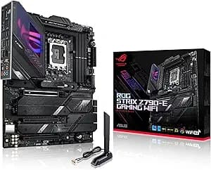 ASUS ROG Strix Z790-E Gaming WiFi 6E LGA 1700(Intel 14th,13th&12th Gen) ATX gaming motherboard(PCIe 5.0, DDR5,18+1 power stages,2.5 Gb LAN,Thunderbolt 4,5xM.2, 1xPCIe 5.0 M.2,Front panel USB 3.2 port)