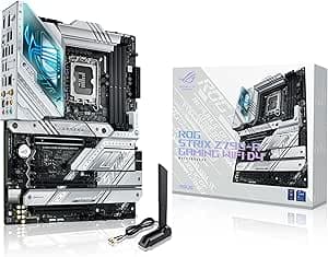 ASUS ROG Strix Z790-A Gaming WiFi D4, Intel® Z790 LGA 1700 ATX motherboard, 16 + 1 power stages, DDR4, four M.2 slots, PCIe® 5.0, WiFi 6E, USB 3.2 Gen 2x2 Type-C® with PD 3.0 up to 30W, Aura Sync RGB