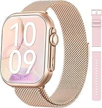 Smart Watch for Women Men Fitness: Smart Watch for iPhone&Android Bluetooth Call with SpO2 Sleep Heart Rate Monitor,IP68,Fitness Tracker with 120+Sport,Reloj Inteligente 30 Day+Battery Life, 2 Bands