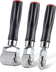 Car Audio Sound Deadening Roller Seam Roller, 3-Pack Heat Abatement Mat Noise Roller Sound Insulation Tool for Auto, Sound Deadener Application Installation Metal Hand Deading Wheel Roller