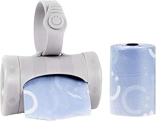 Ubbi Retractable On the Go Bag Dispenser for Travel, Diaper Bag Accessory Must Have for Newborn, Helpful Item, Baby Gift, Lavender Scented, Gray