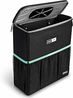 RoadBin™ Car Trash Can – Slim 4" 2.5 Gallon Space-Saving Design, Stays Upright, Leakproof & Odor-Proof Car Garbage Can for Clean, Clutter-Free Cars, Trucks & SUVs