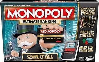 Hasbro Gaming Monopoly Ultimate Banking Edition Board Game for Families and Kids Ages 8 and Up, Electronic Banking Unit (Amazon Exclusive)