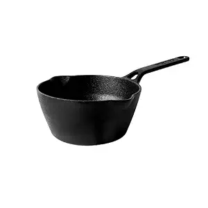 Meyer Pre-Seasoned Cast Iron Deep Skillet | Cast Iron Frypan | Induction Frying Pan | Iron Fry Pan | Deep Frying Pan| Cast Iron Utensils for Cooking | Iron Cookware for Kitchen, 18cm, Black