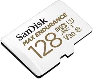 SanDisk MAX ENDURANCE Video Monitoring for Dashcams & Home Monitoring 128 GB microSDXC Memory Card + SD Adaptor 60,000 Hours Endurance