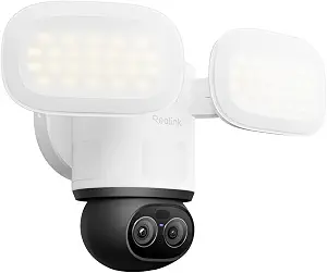 REOLINK TrackFlex Floodlight WiFi, 4K Dual-Lens Floodlight Camera, 3000 Lumens, 360° PTZ 6X Hybrid Zoom, Auto-Tracking, Privacy Focused Local AI Video Search & Storage, Dual-Band Wi-Fi 6, AC Hardwired