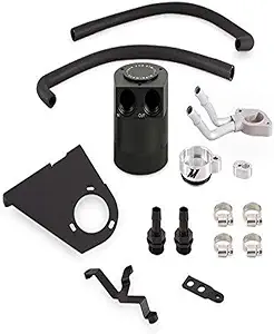 Mishimoto MMBCC-F2D-17BE Baffled Oil Catch Can Compatible With Ford Powerstroke 6.7L 2017+ Black