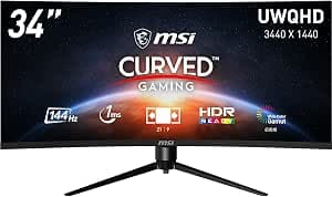 【Amazon.co.jp限定】MSI 湾曲ゲーミングモニター Optix MAG342CQR 34インチ/UWQHD/VAパネル/144Hz/ウルトラワイド/1ms/HDR対応/Adaptive-Sync/HDMI/DP/チルト・高さ調整/メーカー3年保証