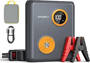 AFERIY 27500mAh Industry's First Sodium Ions Jump Starter,2000 A Car Battery Jump Starter with PD 60W Fast Charge,12V Sodium Jump Box with USB Ports, LCD Display and 3 Modes Flashlight