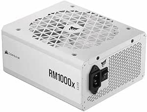 Fonte de alimentação totalmente modular CORSAIR RMx Shift White Series, RM1000x Shift Branca, 1000 Watts, 80 PLUS GOLD