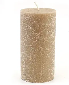 Root Candles Unscented Pillar Candles Beeswax Enhanced Textured Timberline™ Pillar Candle, 3 x 6-Inch, Taupe