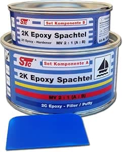 STC 2K Epoxy Spachtelmasse Set 600 g / 400 ml Bootsspachtel Set Epoxyspachtel