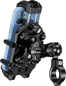Kaedear(カエディア) Motorcycle Smartphone Holder, Vibration Absorption Mount Air Mount Integrated, Devil Horn/Air Mount KDR-M26C (Smartphone Holder)