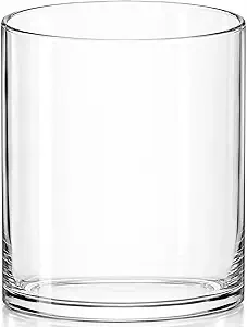 Royal Imports Flower Glass Vase Decorative Centerpiece for Home or Wedding - Cylinder Shape, 8" Tall, 6" Opening, Clear