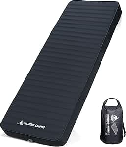OneTigris Dreamstar Air Mat, Automatic Inflation in 30 Seconds for 1 People, Air Bed, High R Value, High Resilience, Load Capacity 220.5 lbs (100 kg), 3.1 inches (8 cm) Thick, Odorless, Comfortable, Quiet, Anti-Slip, All Seasons, 78.6 x 27.6 inches (198 x 70 cm), Pump Function, Storage Bag Included, For Camping, Touring, Leisure, For Sleeping in the Car