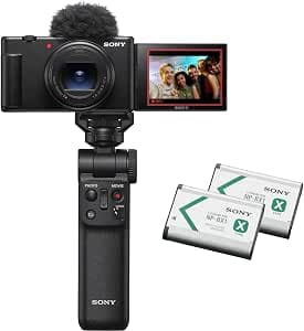 SONY(ソニー) コンパクトデジタルカメラ VLOGCAM Vlog用カメラ ZV-1II シューティンググリップキット(同梱グリップ:GP-VPT2BTブラック、バッテリーパック+1個) ウィンドスクリーン付属 18-50mm F1.8-4.0 ズームレンズ ブラック ZV-1M2G B