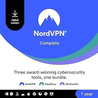 NordVPN Complete, 10 Devices, 1-Year, VPN & Cybersecurity Software Bundle, Digital Code
