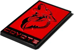 Coyote Badge Shop – GT350 Howling Coyote Emblem (Red) | OEM-Quality Mustang Badge