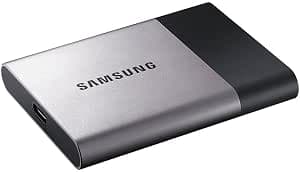 Samsung Portable SSD T3, 250GB, MU-PT250B/EU, USB 3.1, Gen.1, Type C External SSD (up to 450 MB/s), black, silver 500gb