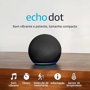Echo Dot (Geração mais recente) | Smart speaker com Alexa, som vibrante e potente, Wi-Fi e Bluetooth | Cor Preta