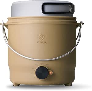 Elecom HAC-NECK01BE NESTOUT Cooker, Electric Cooker, Capacity 28.7 fl oz (800 ml), 1.5 Cup of Rice, 3 Temperature Settings + Cooking Rice, Steaming, Burnt Resistant, Sand Beige