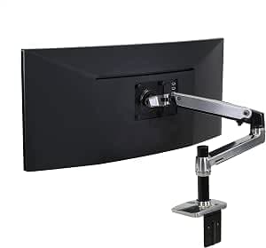 ERGOTRON エルゴトロン LX モニターアーム デスクマウント シルバー 34インチ(3.2~11.3kg)まで VESA規格対応 45-241-026