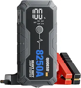 8250A Jump Starter Battery Jump Starter Battery Pack (for All Gas or 10.0+L Diesel), 12V Potable Heavy Duty Car Jump Start with 60W Power Bank 24-Months Stand-by Time