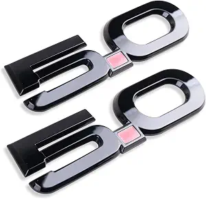 2X 5.0 Emblem 3D Fender Badge Replacement for Ford Mustang (Gloss Black)