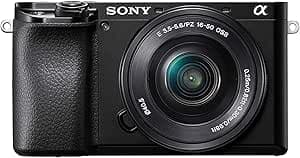 Sony Alpha 6100 | APS-C Spiegellose Kamera mit Sony 16-50mm f/3.5-5.6 Power-Zoom-Objektiv ( Schneller 0,02s AF,AF mit Augenerkennung für Mensch und Tier, 4K-Filmaufnahmen und neigbares Display)