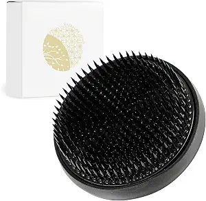 Wazakura Ikebana Kenzan Flower Pin Frog, Made in Japan, Floral Arranging Tool, Round - 80mm(3.15") Black